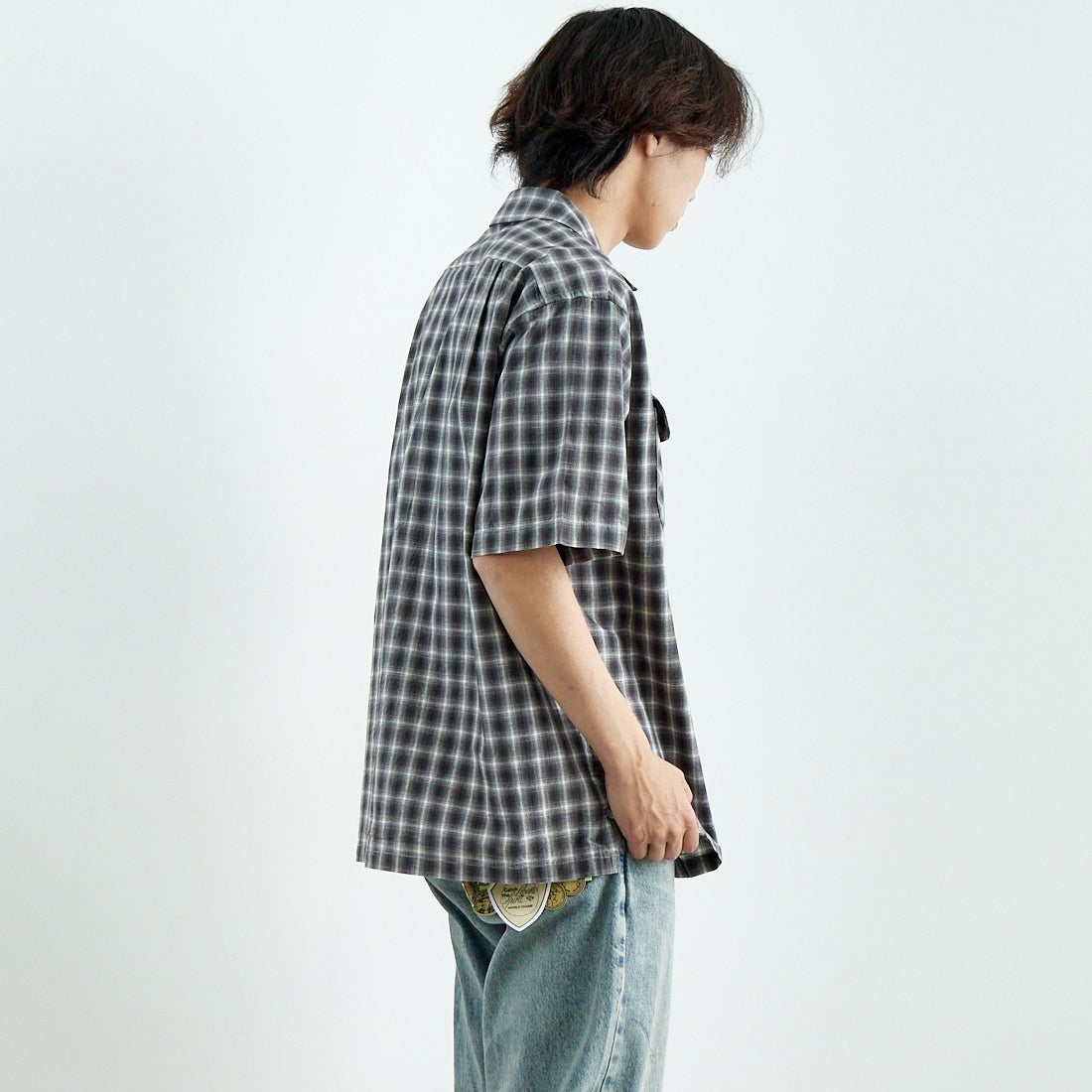PENDLETON [ペンドルトン] オープンカラーシャツ [5275-0003] 75 GRAY/WH &&モデル身長：179cm 着用サイズ：L&&