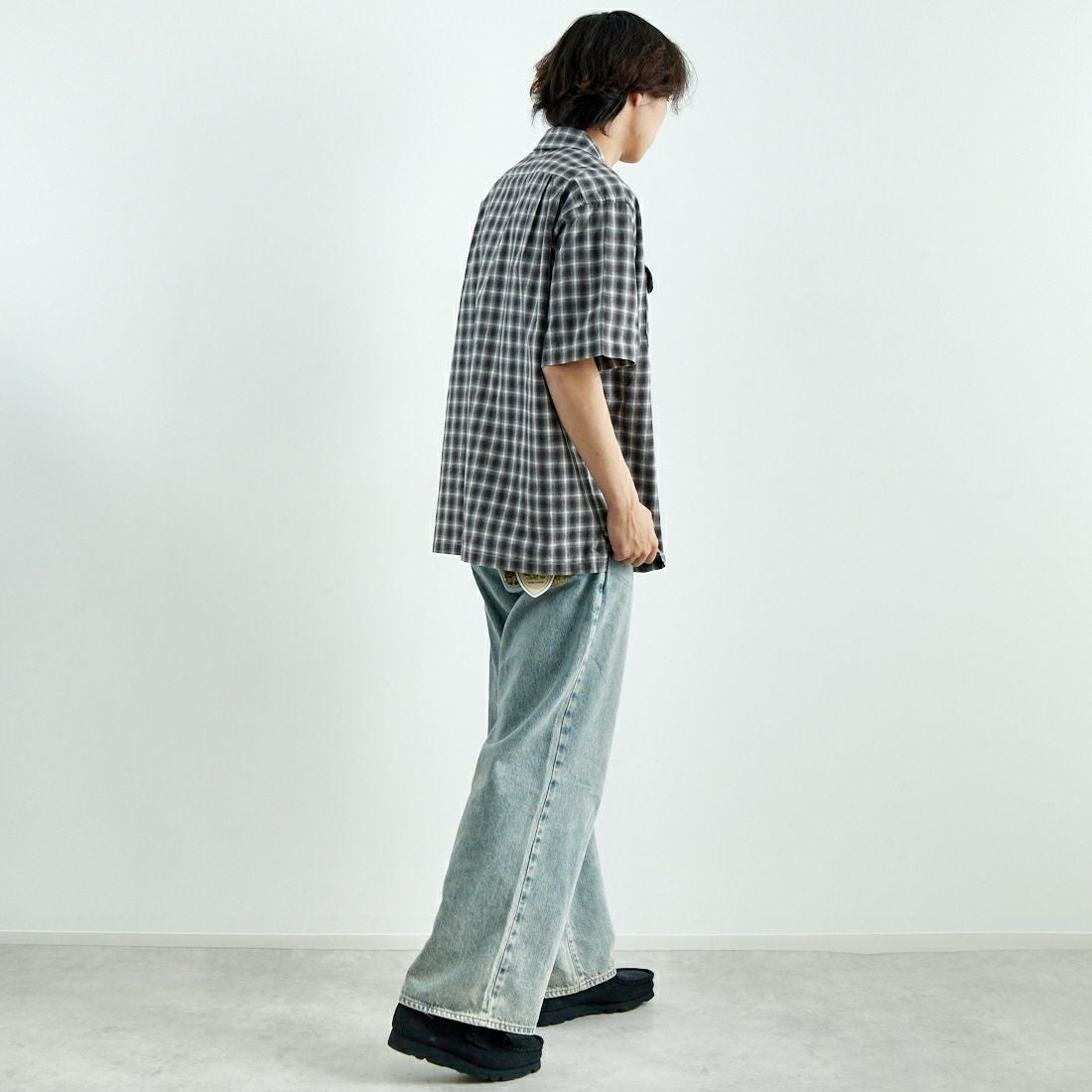 PENDLETON [ペンドルトン] オープンカラーシャツ [5275-0003] 75 GRAY/WH &&モデル身長：179cm 着用サイズ：L&&