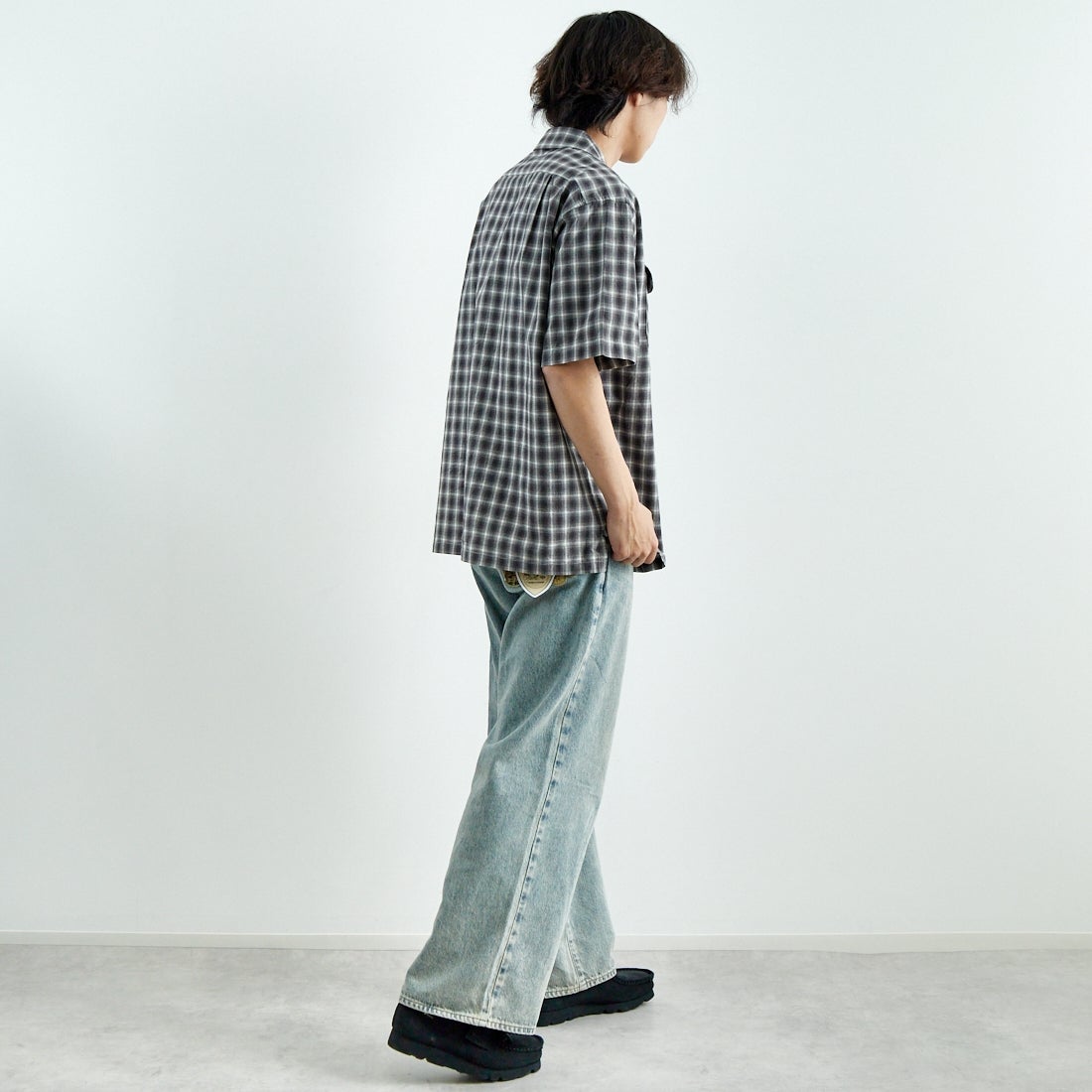 PENDLETON [ペンドルトン] オープンカラーシャツ [5275-0003] 75 GRAY/WH &&モデル身長：179cm 着用サイズ：L&&