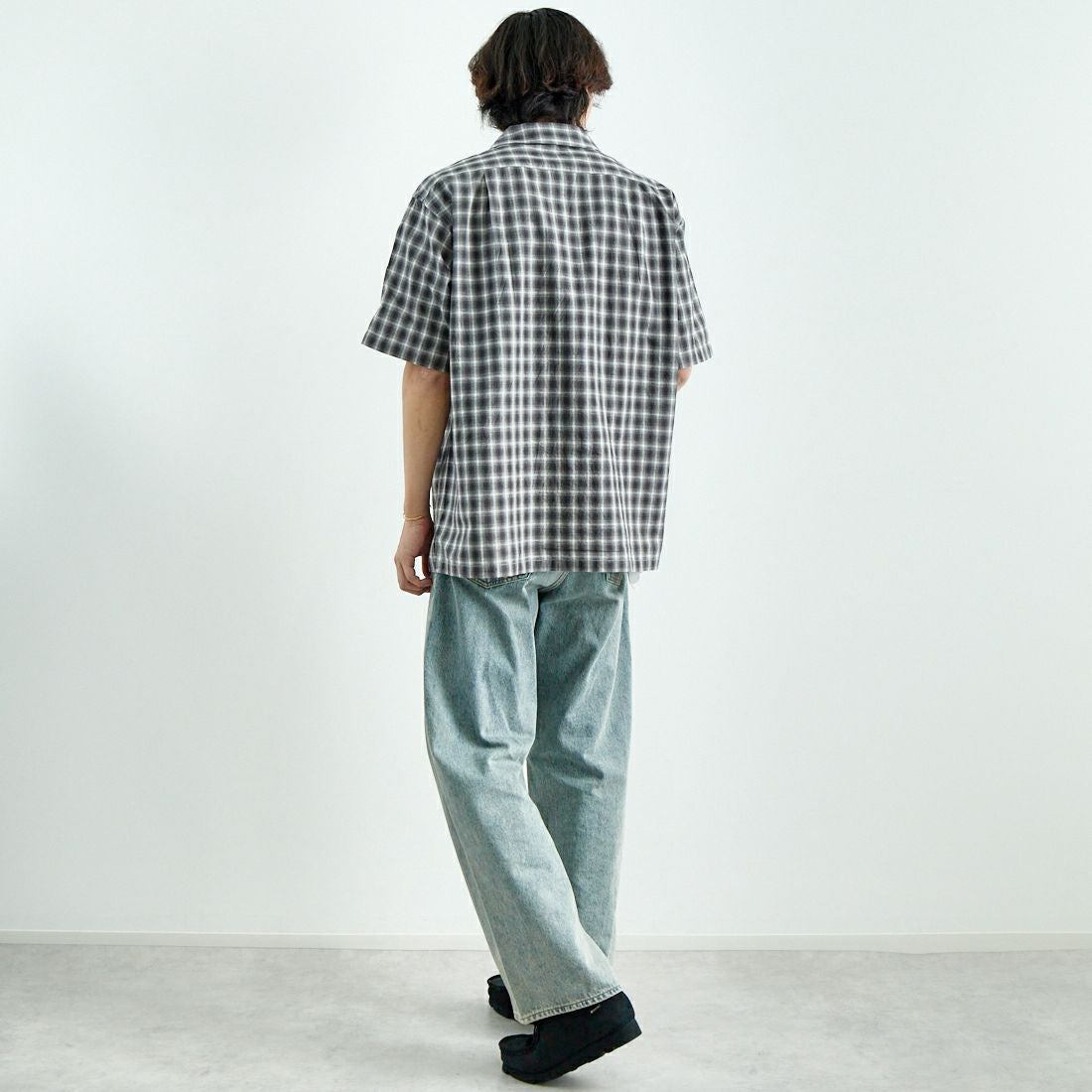 PENDLETON [ペンドルトン] オープンカラーシャツ [5275-0003] 75 GRAY/WH &&モデル身長：179cm 着用サイズ：L&&