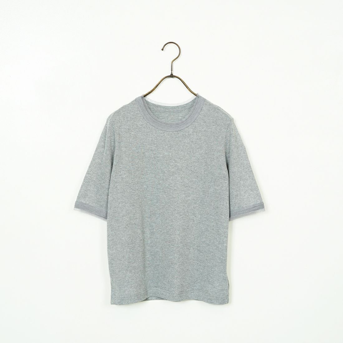 Jf Ready Made [ジェイエフレディメイド] ラメリブショートスリーブTシャツ [8920773-01] 12 ｸﾞﾚｰ