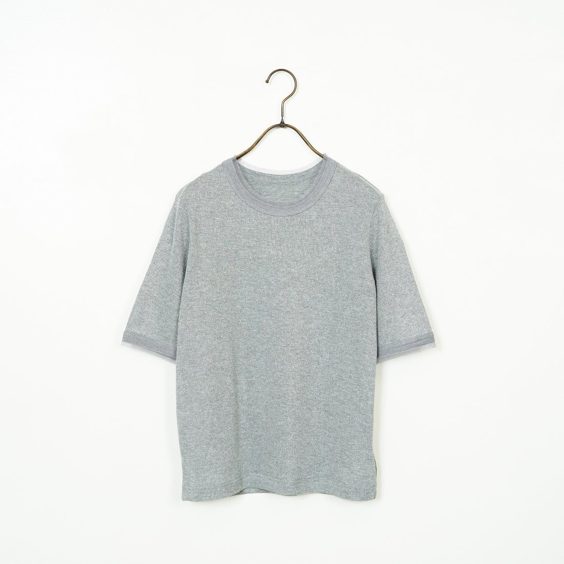 Jf Ready Made [ジェイエフレディメイド] ラメリブショートスリーブTシャツ [8920773-01] 12 ｸﾞﾚｰ