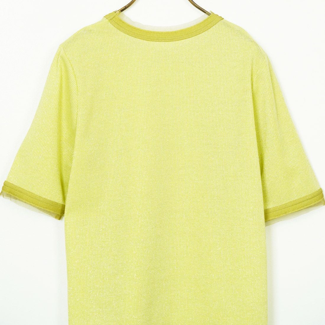 Jf Ready Made [ジェイエフレディメイド] ラメリブショートスリーブTシャツ [8920773-01] 56 ﾗｲﾑ