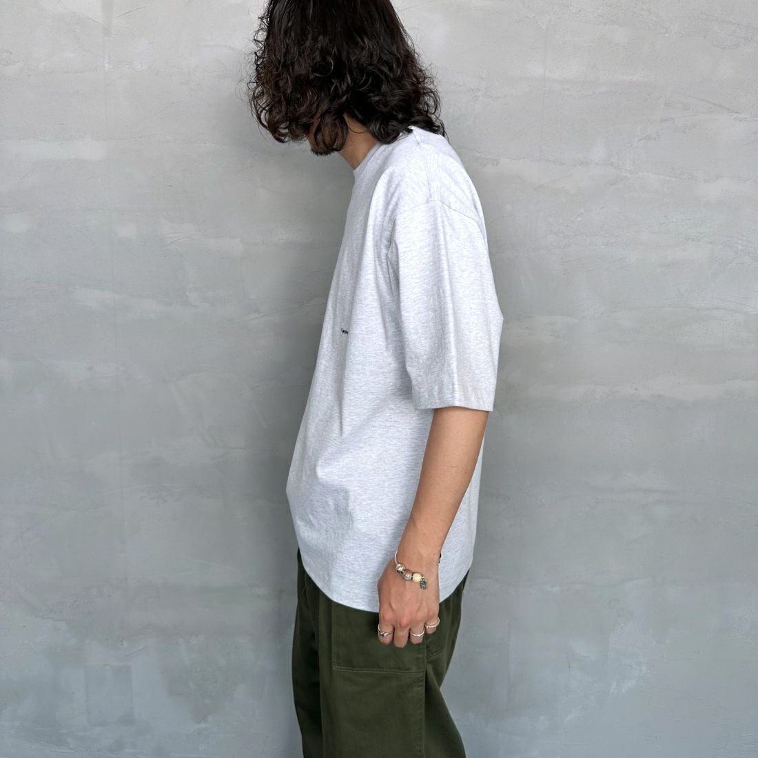 Gymphlex [ジムフレックス] ヘビーウェイトジャージー ショートスリーブTシャツ [J-9271HWJ] H.LT.GREY &&モデル身長：173cm 着用サイズ：M&&