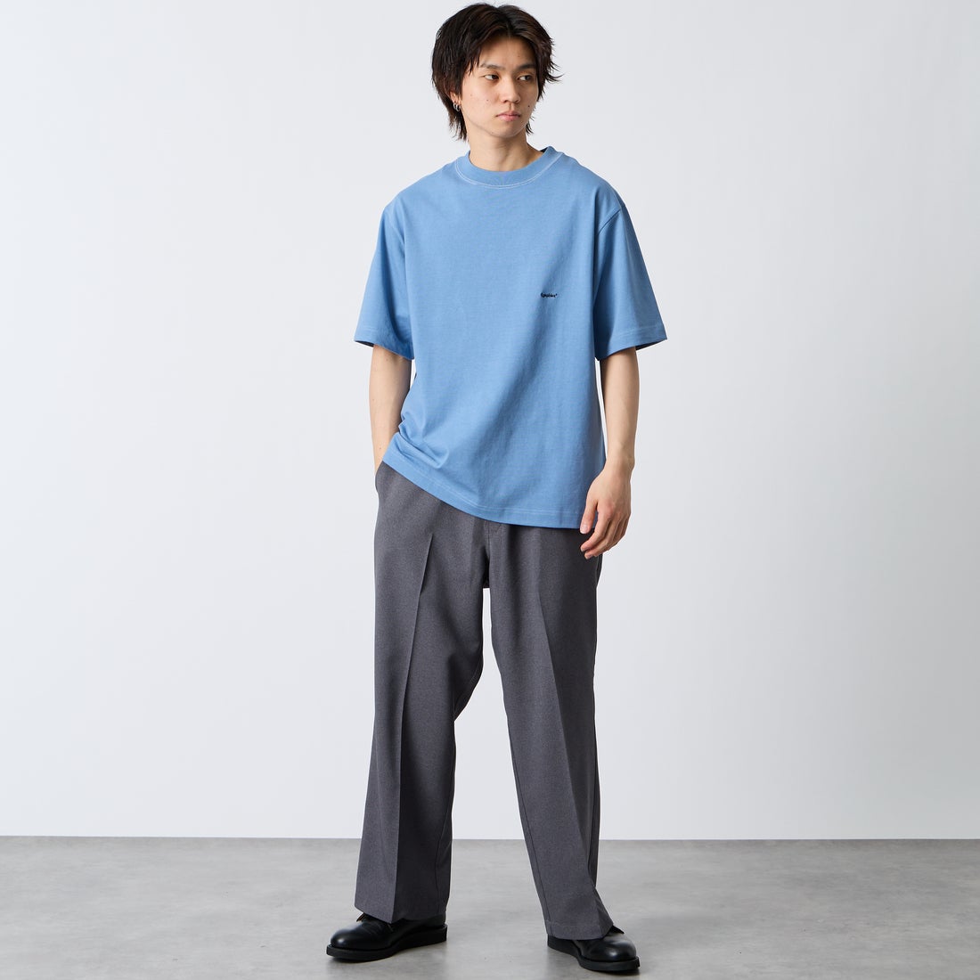 Gymphlex [ジムフレックス] ヘビーウェイトジャージー ショートスリーブTシャツ [J-9271HWJ] DK.SAX &&モデル身長：177cm 着用サイズ：M&&