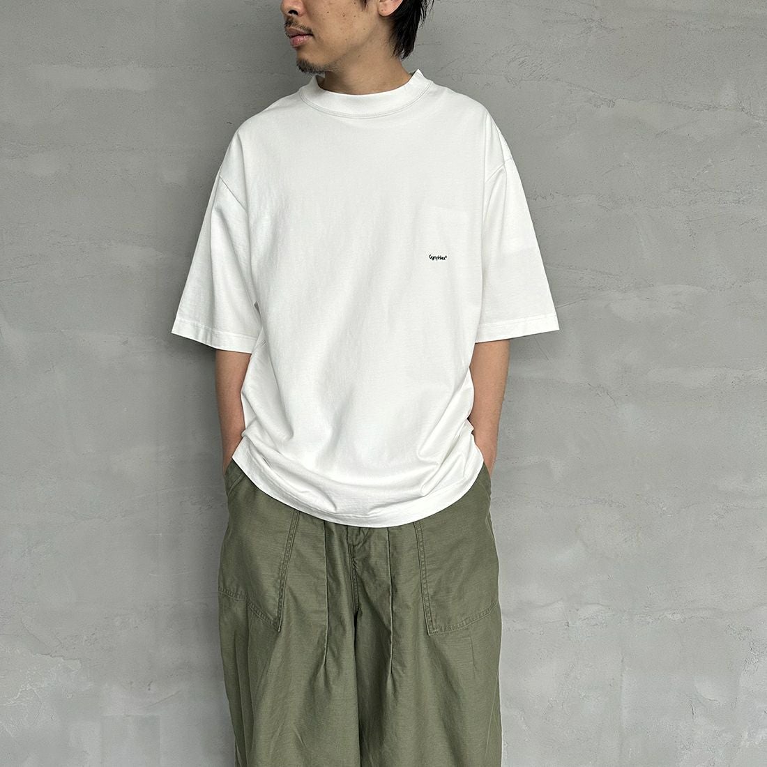 Gymphlex [ジムフレックス] ヘビーウェイトジャージー ショートスリーブTシャツ [J-9271HWJ] OFF WHITE &&モデル身長：173cm 着用サイズ：L&&