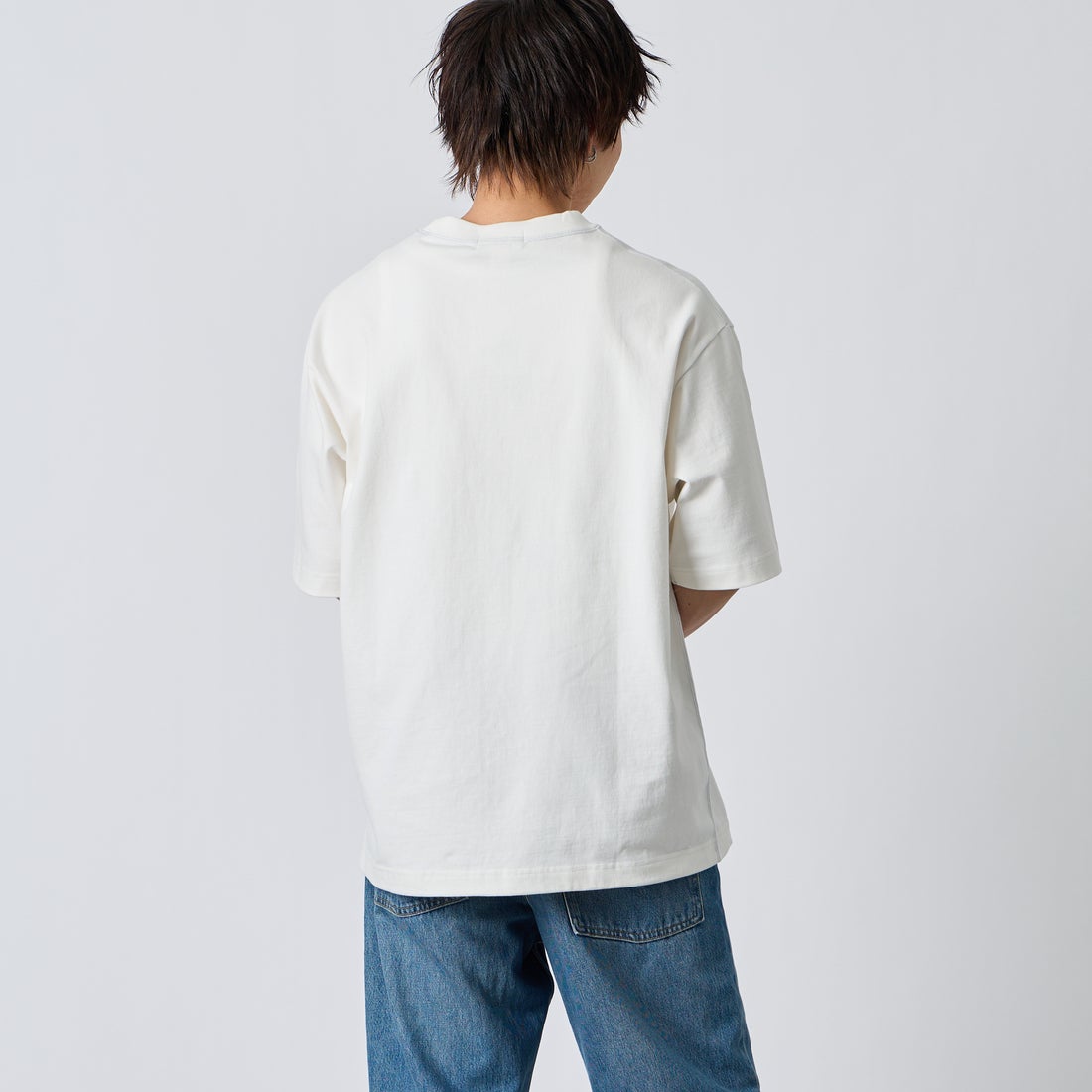 Gymphlex [ジムフレックス] ヘビーウェイトジャージー ショートスリーブTシャツ [J-9271HWJ] OFF WHITE &&モデル身長：177cm 着用サイズ：L&&