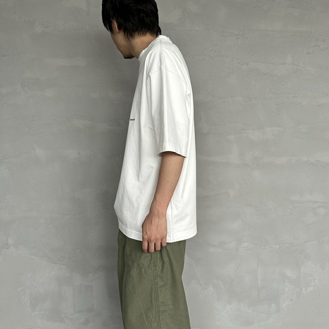 Gymphlex [ジムフレックス] ヘビーウェイトジャージー ショートスリーブTシャツ [J-9271HWJ] OFF WHITE &&モデル身長：173cm 着用サイズ：L&&
