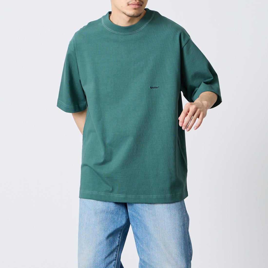 Gymphlex [ジムフレックス] ヘビーウェイトジャージー ショートスリーブTシャツ [J-9271HWJ] LT.GREEN &&モデル身長：168cm 着用サイズ：M&&