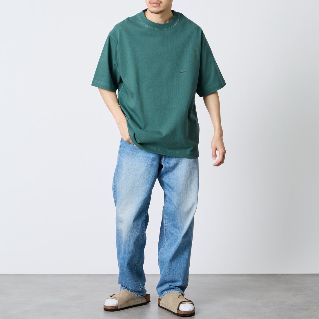 Gymphlex [ジムフレックス] ヘビーウェイトジャージー ショートスリーブTシャツ [J-9271HWJ] LT.GREEN &&モデル身長：168cm 着用サイズ：M&&