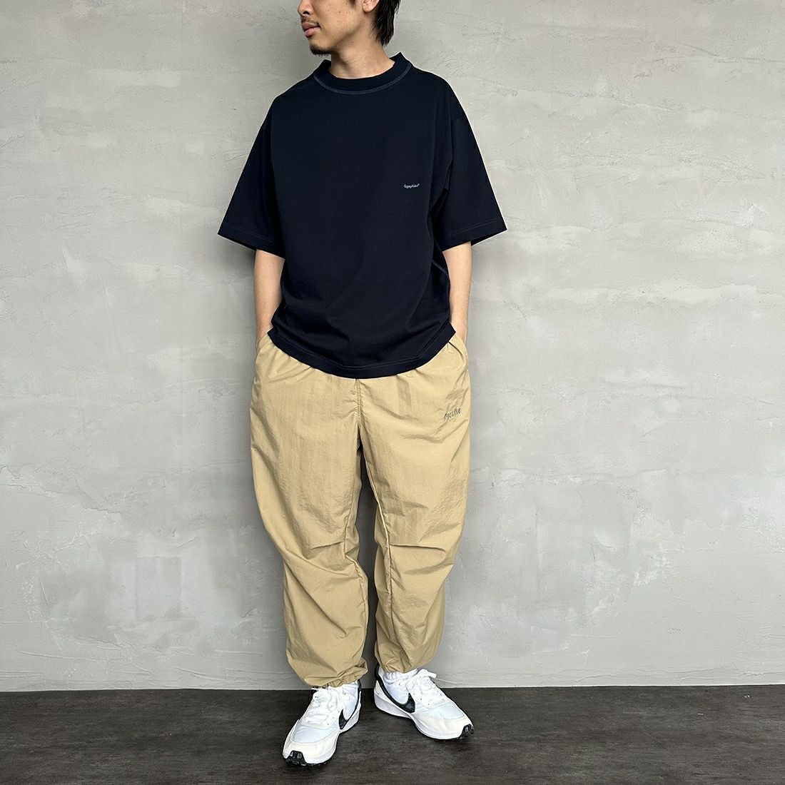 Gymphlex [ジムフレックス] ヘビーウェイトジャージー ショートスリーブTシャツ [J-9271HWJ] NAVY &&モデル身長：173cm 着用サイズ：M&&