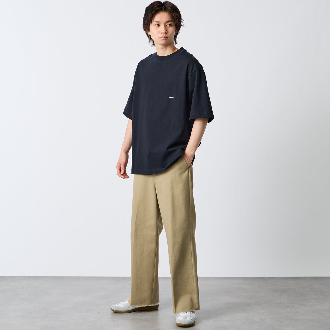 Gymphlex [ジムフレックス] ヘビーウェイトジャージー ショートスリーブTシャツ [J-9271HWJ] DK.NAVY &&モデル身長：177cm 着用サイズ：L&&