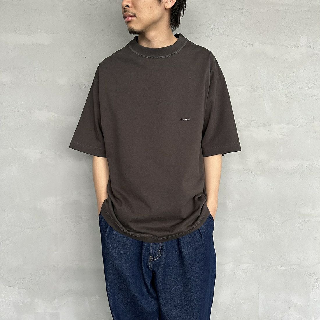 Gymphlex [ジムフレックス] ヘビーウェイトジャージー ショートスリーブTシャツ [J-9271HWJ] CHARCOAL &&モデル身長：173cm 着用サイズ：L&&