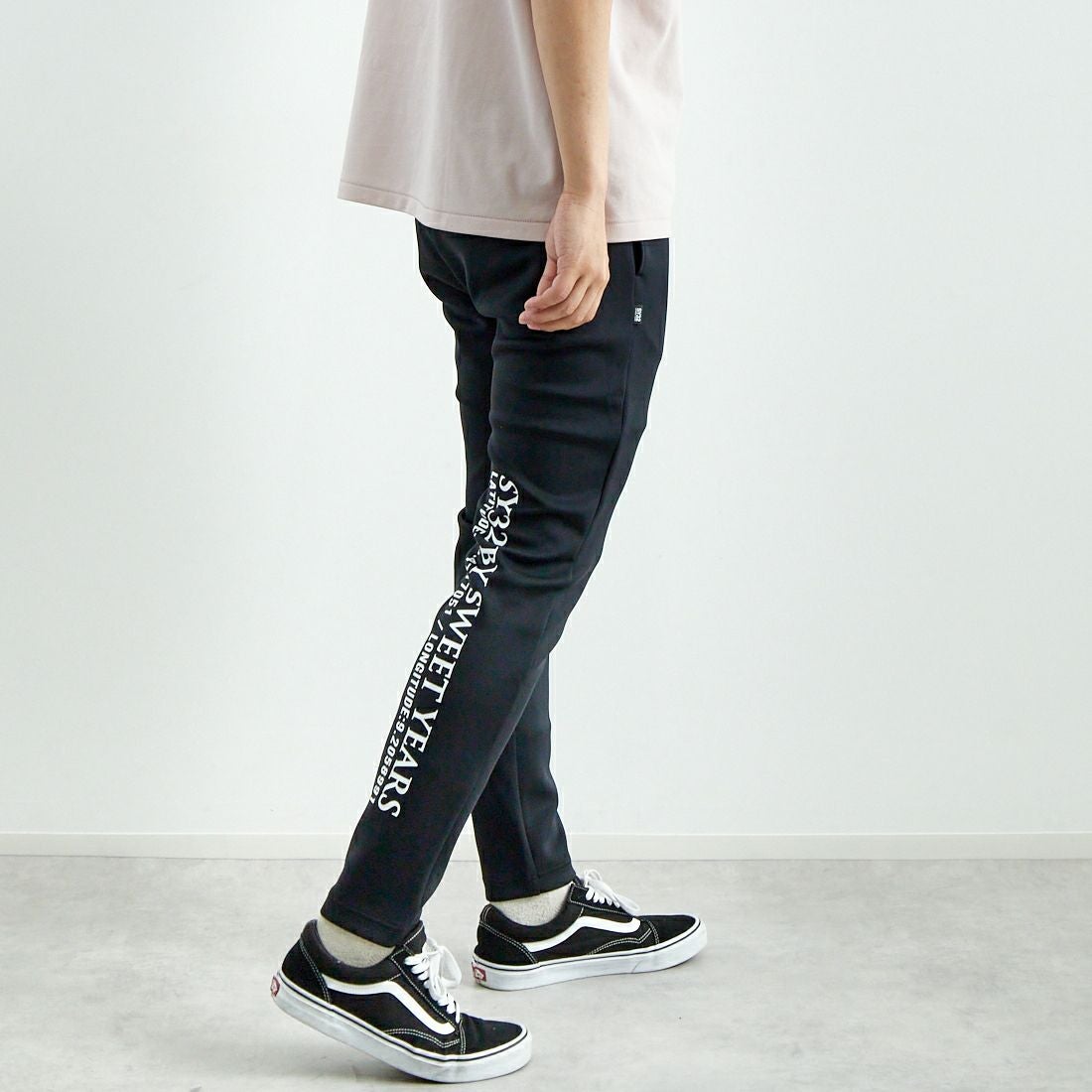 SY32 [エスワイサーティトゥ] ダブルニットスキニーパンツ [15006] BLACK &&モデル身長：179cm 着用サイズ：L&&