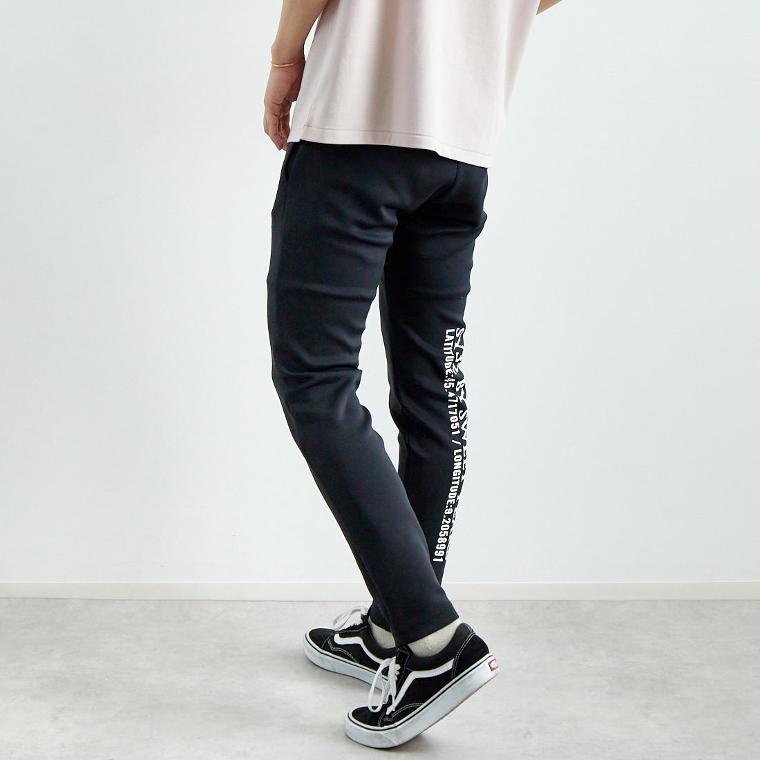 SY32 [エスワイサーティトゥ] ダブルニットスキニーパンツ [15006] BLACK &&モデル身長：179cm 着用サイズ：L&&