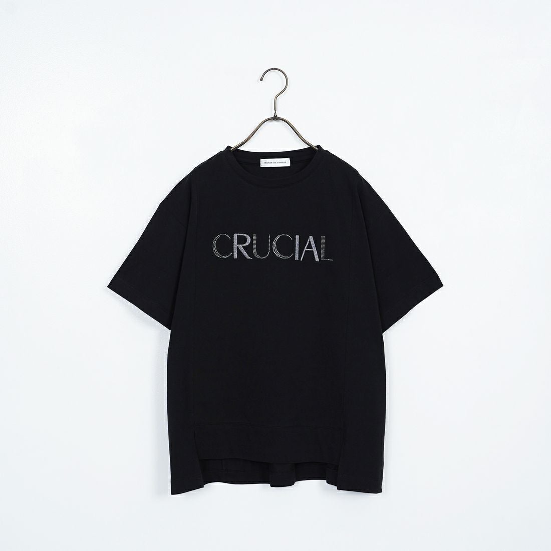 Maison de L'allure [メゾン ドゥ ラリュール] ラインストーンロゴTシャツ [M25112018] 09 BLACK