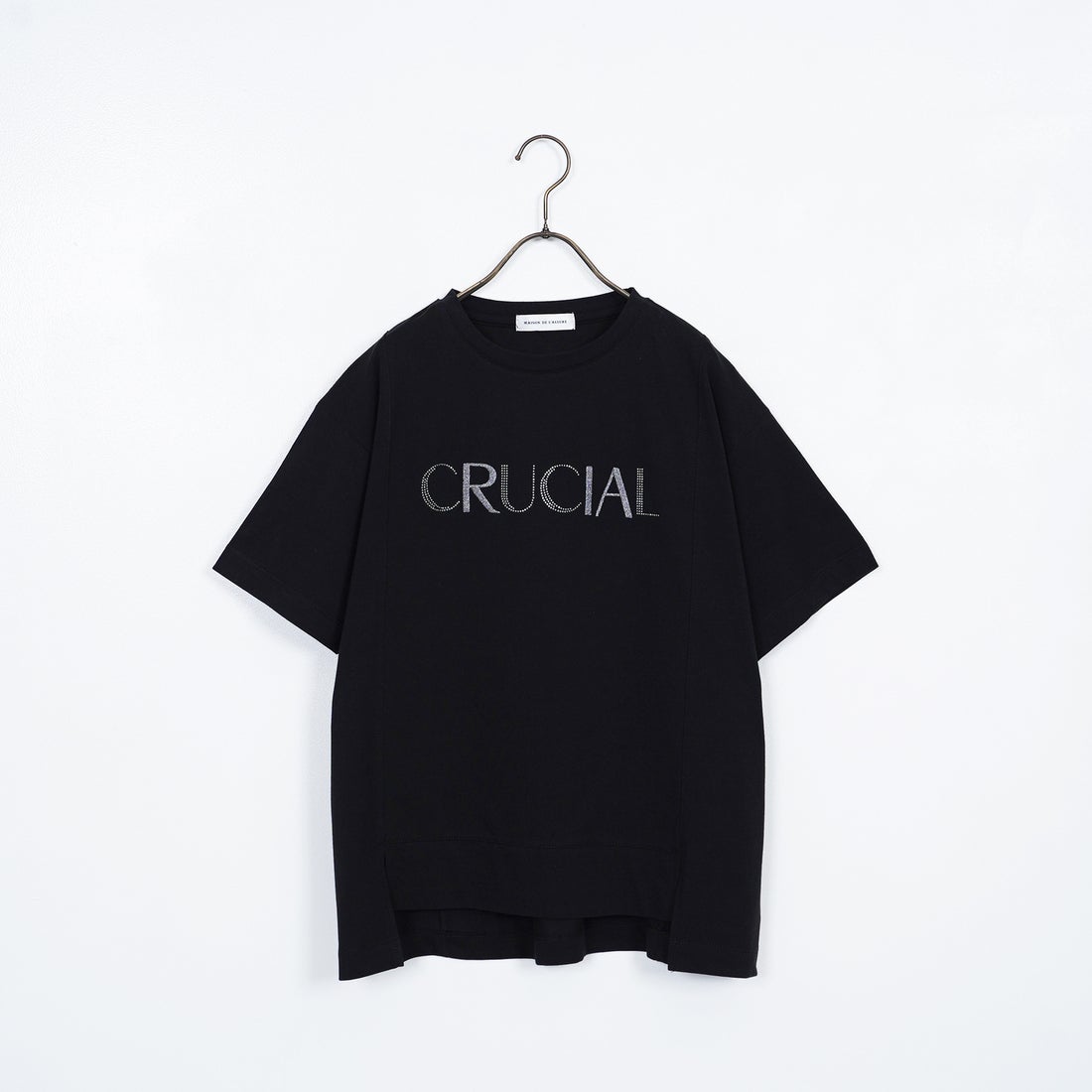 Maison de L'allure [メゾン ドゥ ラリュール] ラインストーンロゴTシャツ [M25112018] 09 BLACK