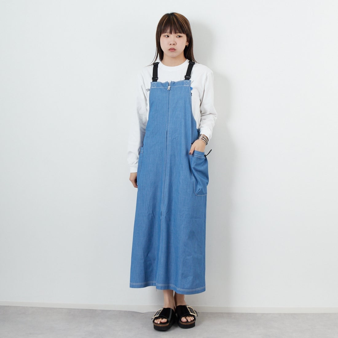 LT.BLUE&&モデル身長：167cm 着用サイズ：F&&