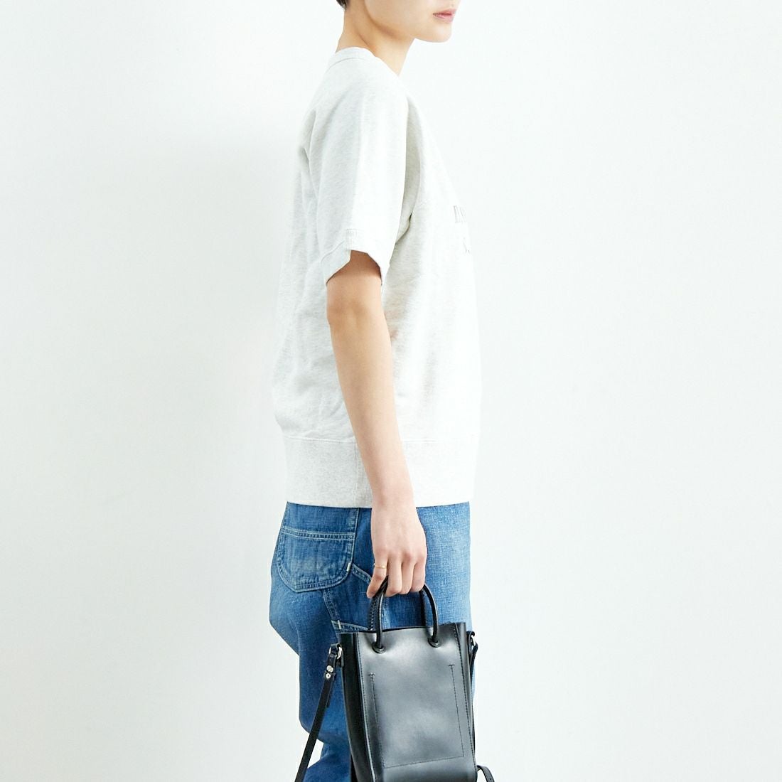 HTS [エイチティーエス] スウェットシャツ [RNHT2501P05] 93M9 GY/BK &&モデル身長：160cm 着用サイズ：44&&