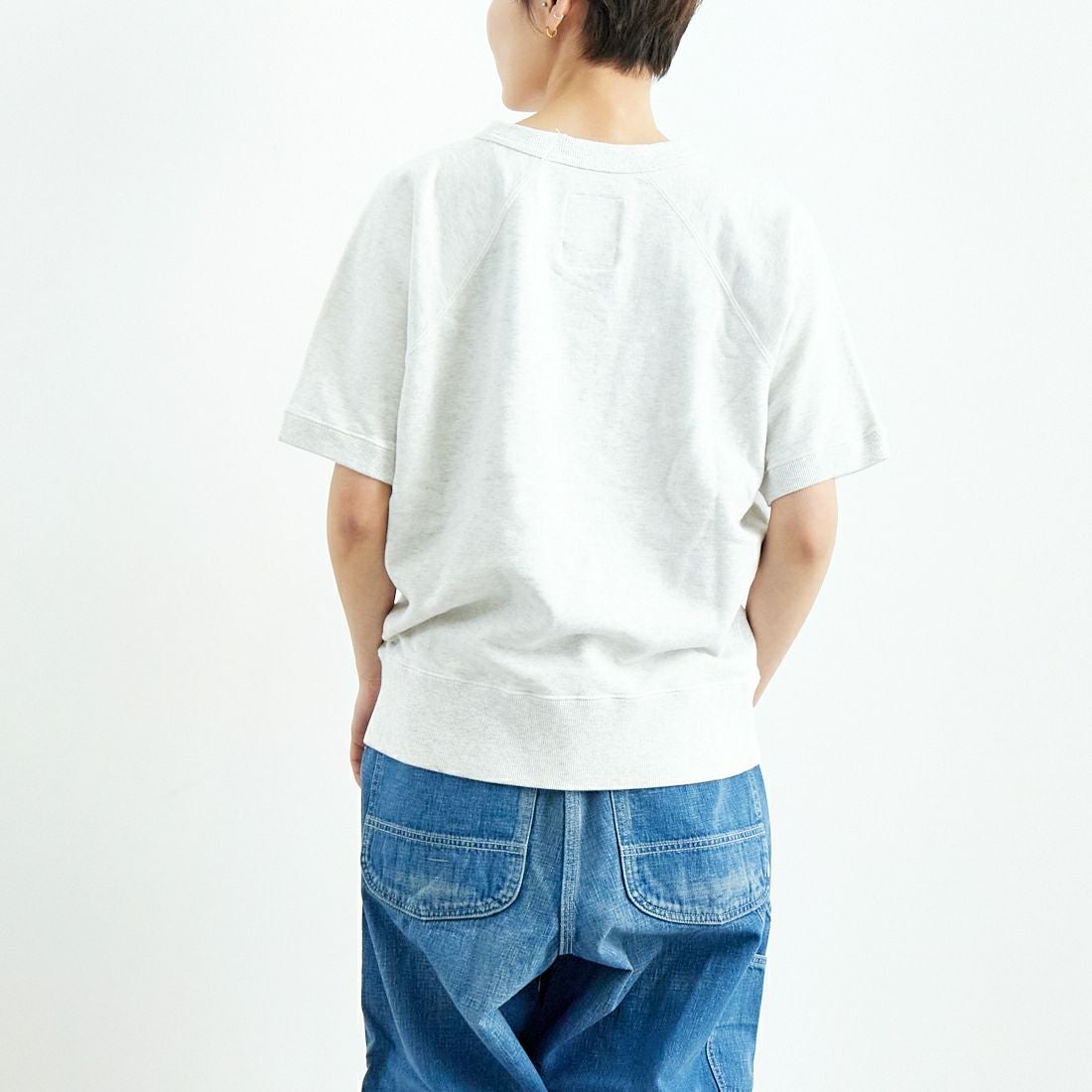 HTS [エイチティーエス] スウェットシャツ [RNHT2501P05] 93M9 GY/BK &&モデル身長：160cm 着用サイズ：44&&