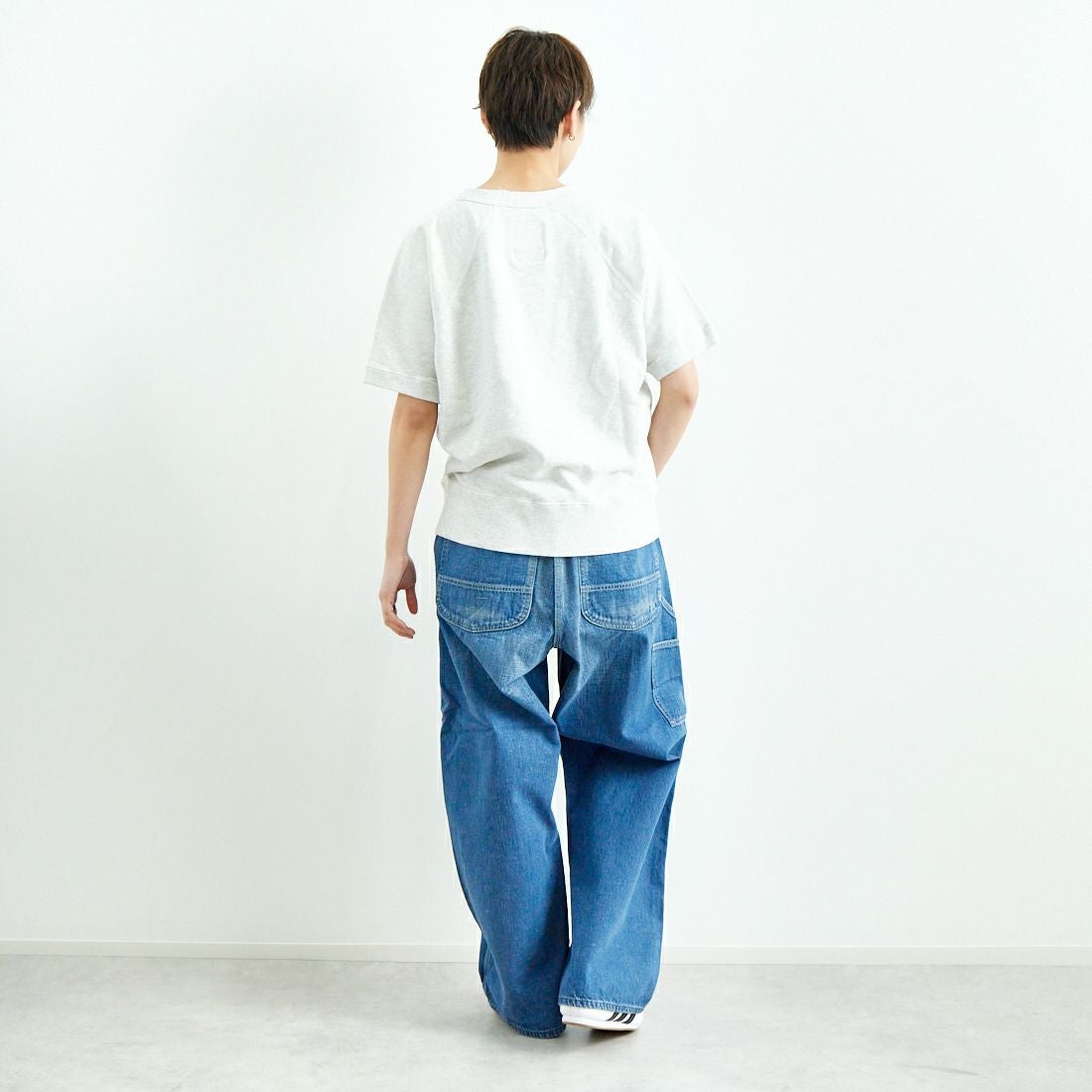 HTS [エイチティーエス] スウェットシャツ [RNHT2501P05] 93M9 GY/BK &&モデル身長：160cm 着用サイズ：44&&