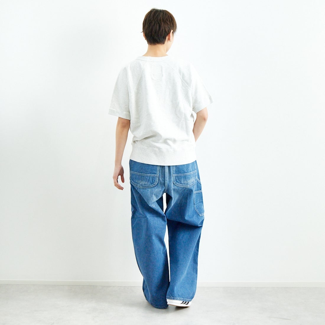 HTS [エイチティーエス] スウェットシャツ [RNHT2501P05] 93M9 GY/BK &&モデル身長：160cm 着用サイズ：44&&