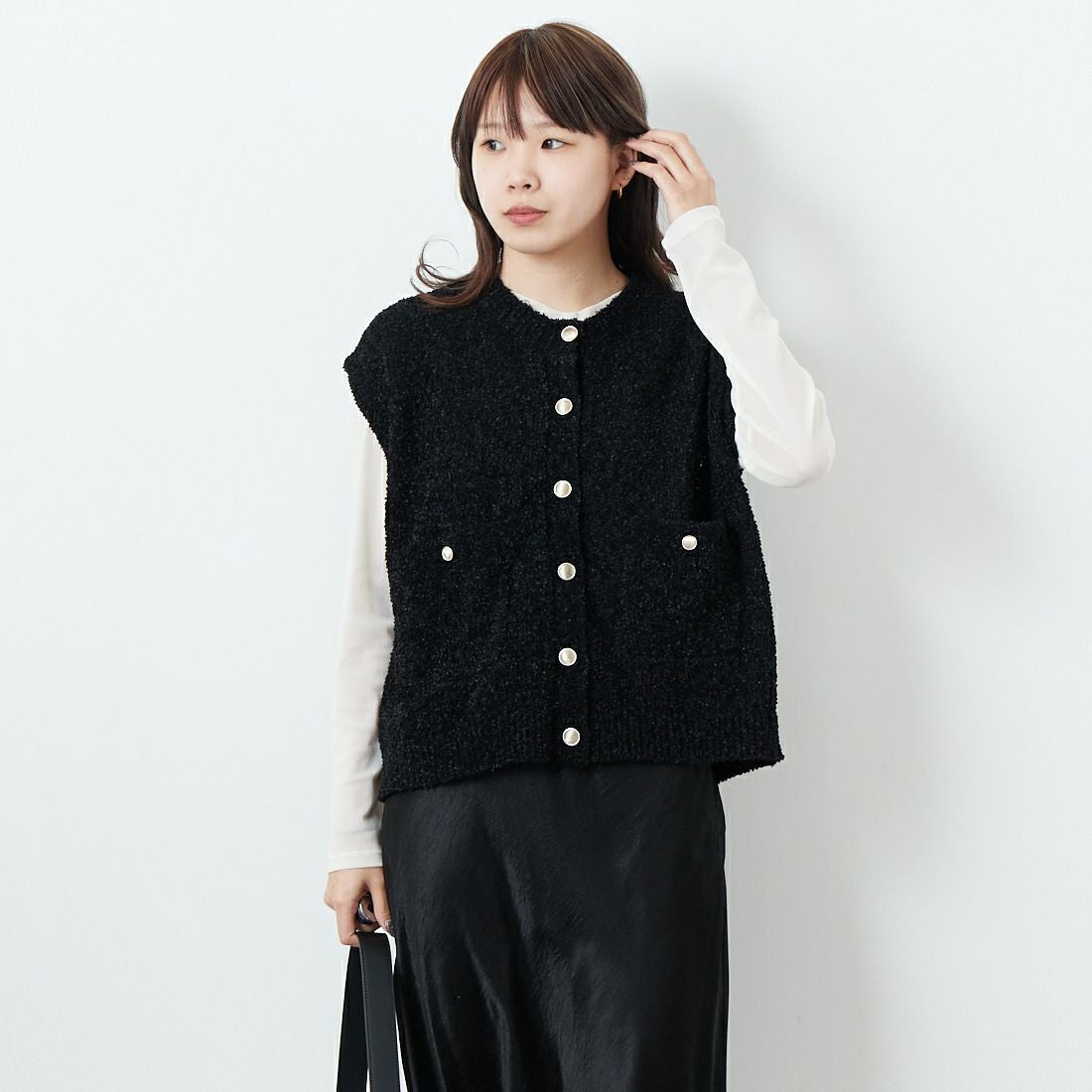 ﾌﾞﾗｯｸ&&モデル身長：167cm 着用サイズ：F&&