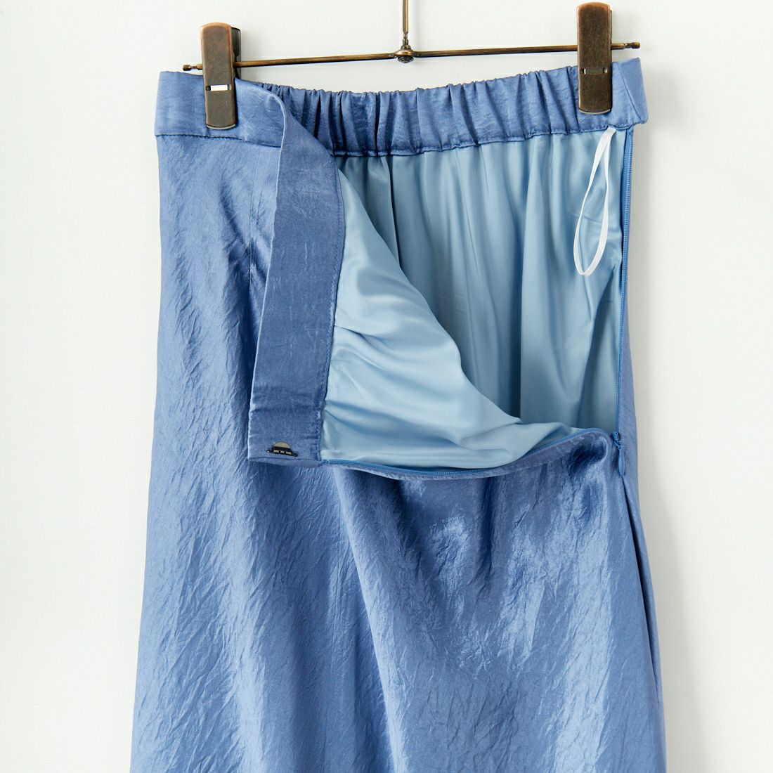 Jeans Factory Clothes [ジーンズファクトリークローズ] メロンヴィンテージサテンスカート [21254053] 070 ﾌﾞﾙｰ