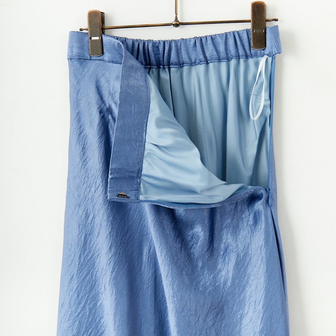 Jeans Factory Clothes [ジーンズファクトリークローズ] メロンヴィンテージサテンスカート [21254053] 070 ﾌﾞﾙｰ