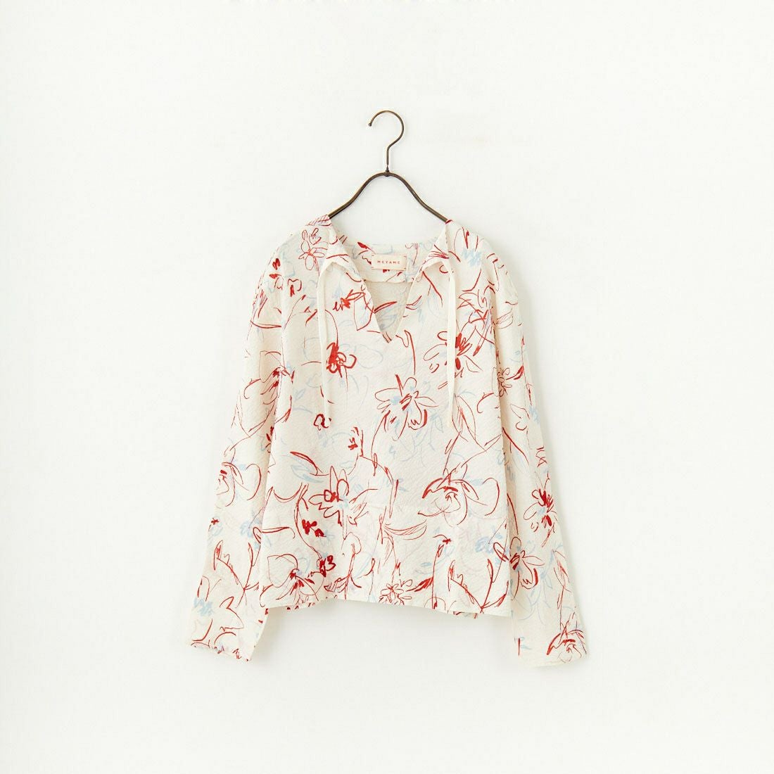 MEYAME [メヤメ] コットンプリントブラウス [MEY-2017] WHITE