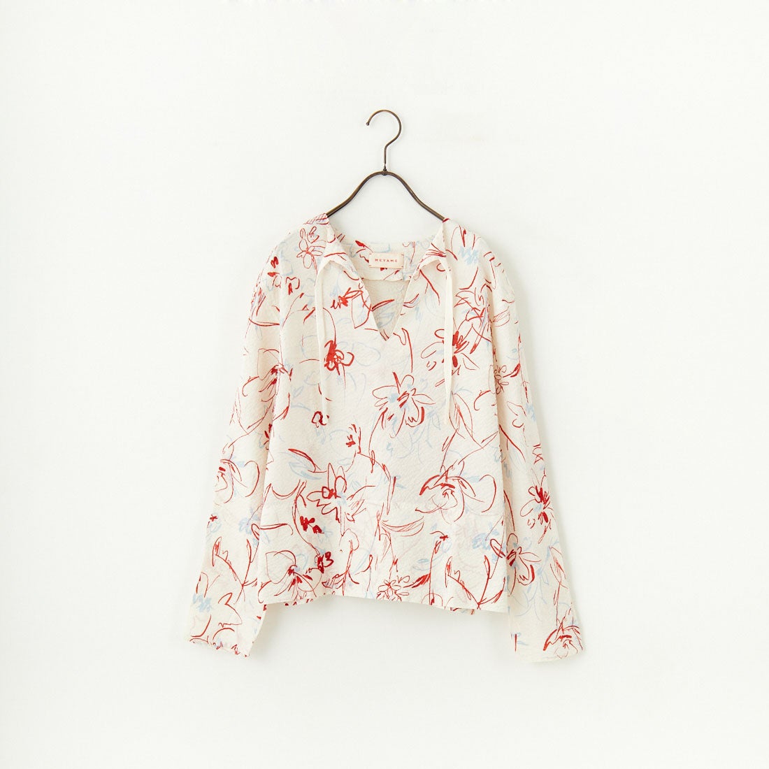 MEYAME [メヤメ] コットンプリントブラウス [MEY-2017] WHITE