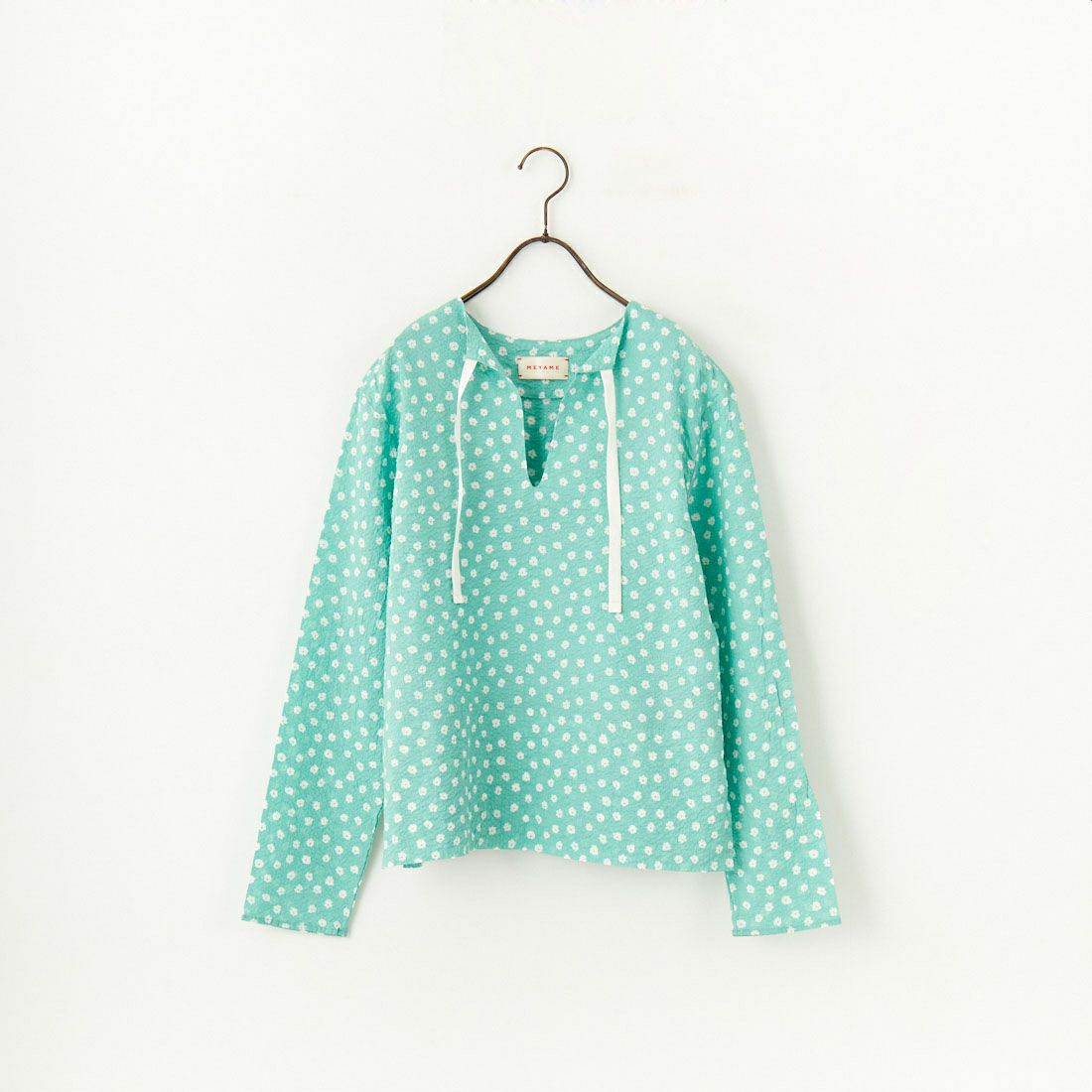 MEYAME [メヤメ] コットンプリントブラウス [MEY-2017] GREEN