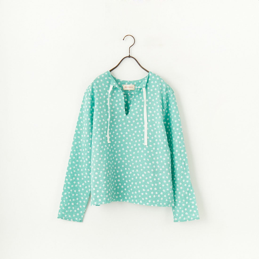 MEYAME [メヤメ] コットンプリントブラウス [MEY-2017] GREEN