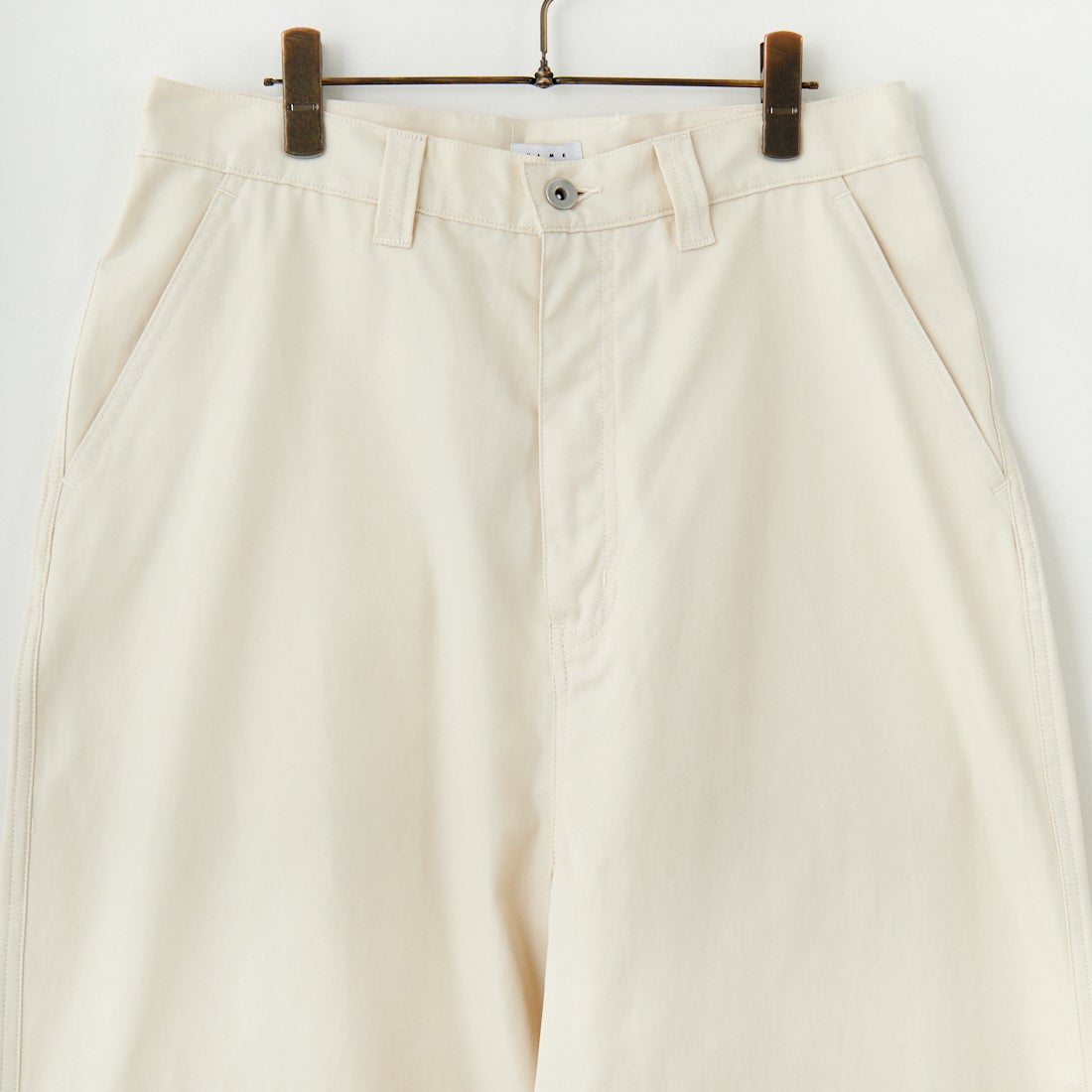 Name. [ネーム] ギザコットンギャバジン ベンチレーションレイヤードパンツ [NMPT-030] IVORY