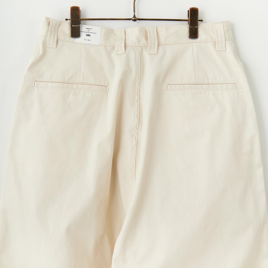Name. [ネーム] ギザコットンギャバジン ベンチレーションレイヤードパンツ [NMPT-030] IVORY
