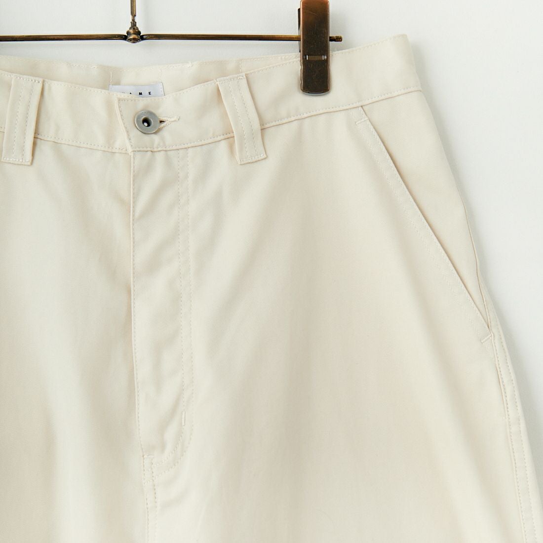 Name. [ネーム] ギザコットンギャバジン ベンチレーションレイヤードパンツ [NMPT-030] IVORY