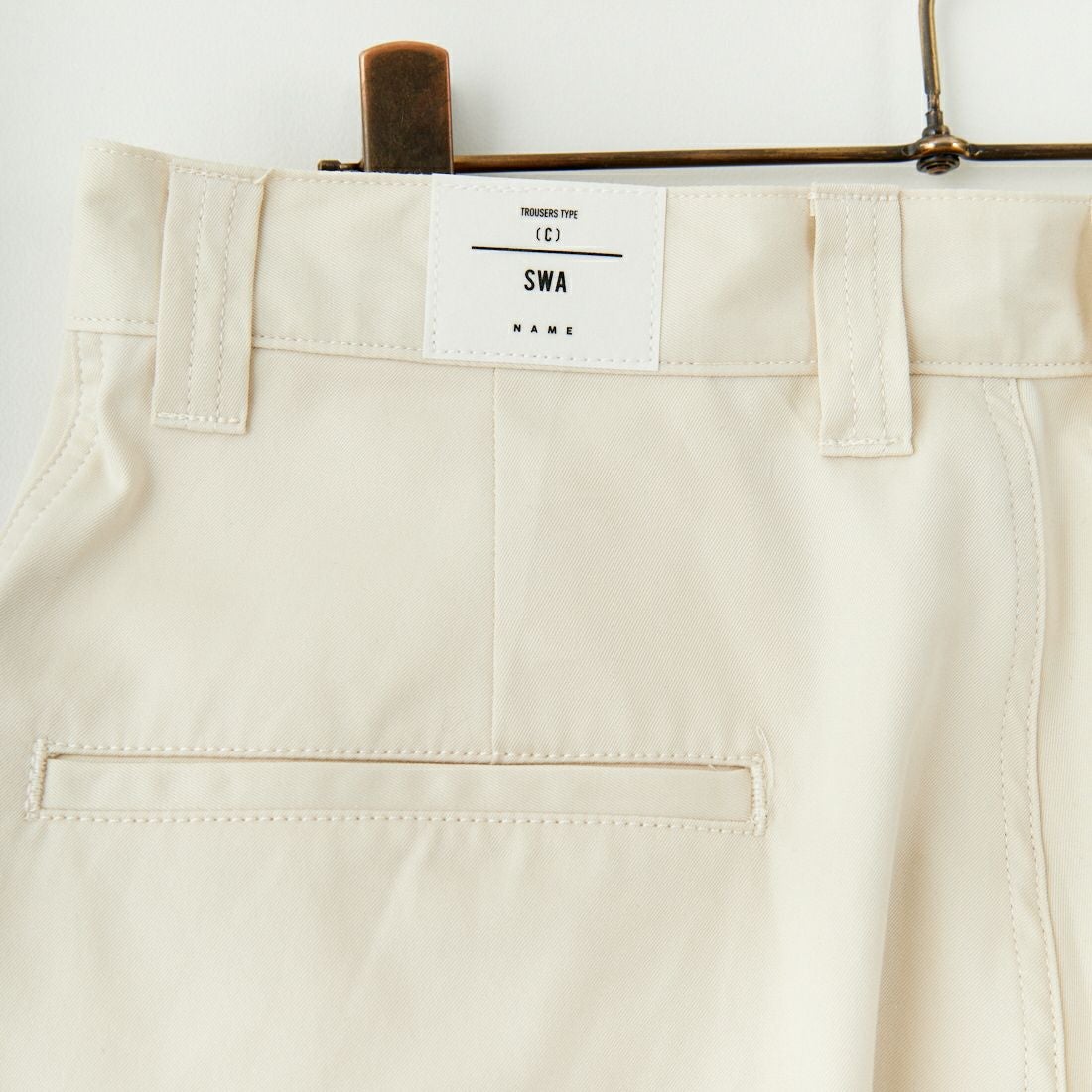 Name. [ネーム] ギザコットンギャバジン ベンチレーションレイヤードパンツ [NMPT-030] IVORY