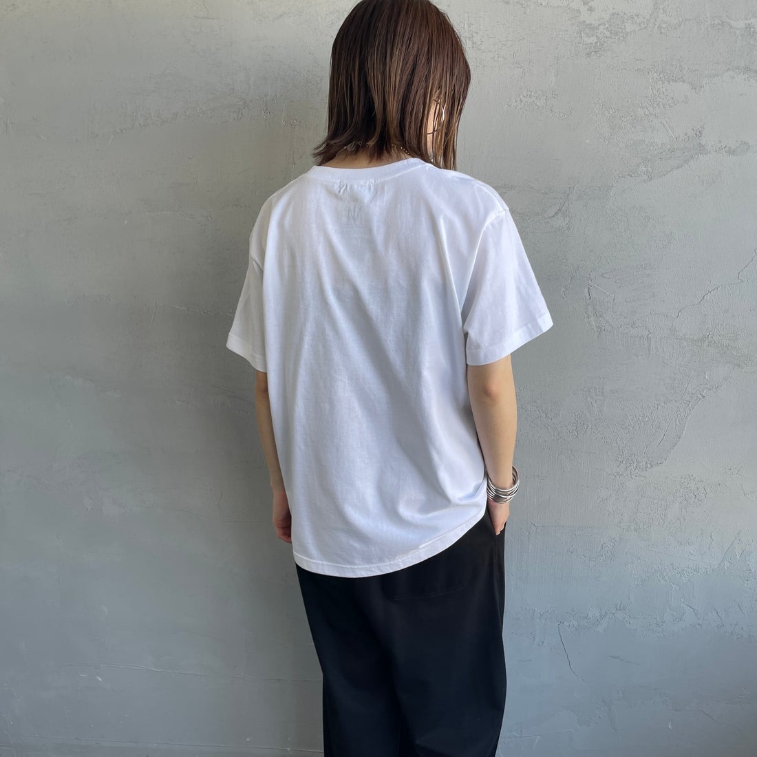 GOOD ROCK SPEED [グッドロックスピード] MICHAEL JACKSON PHOTO T-SHIRT by GOOD ROCK SPEED [25MJK002W] WHITE &&モデル身長：158cm 着用サイズ：F&&