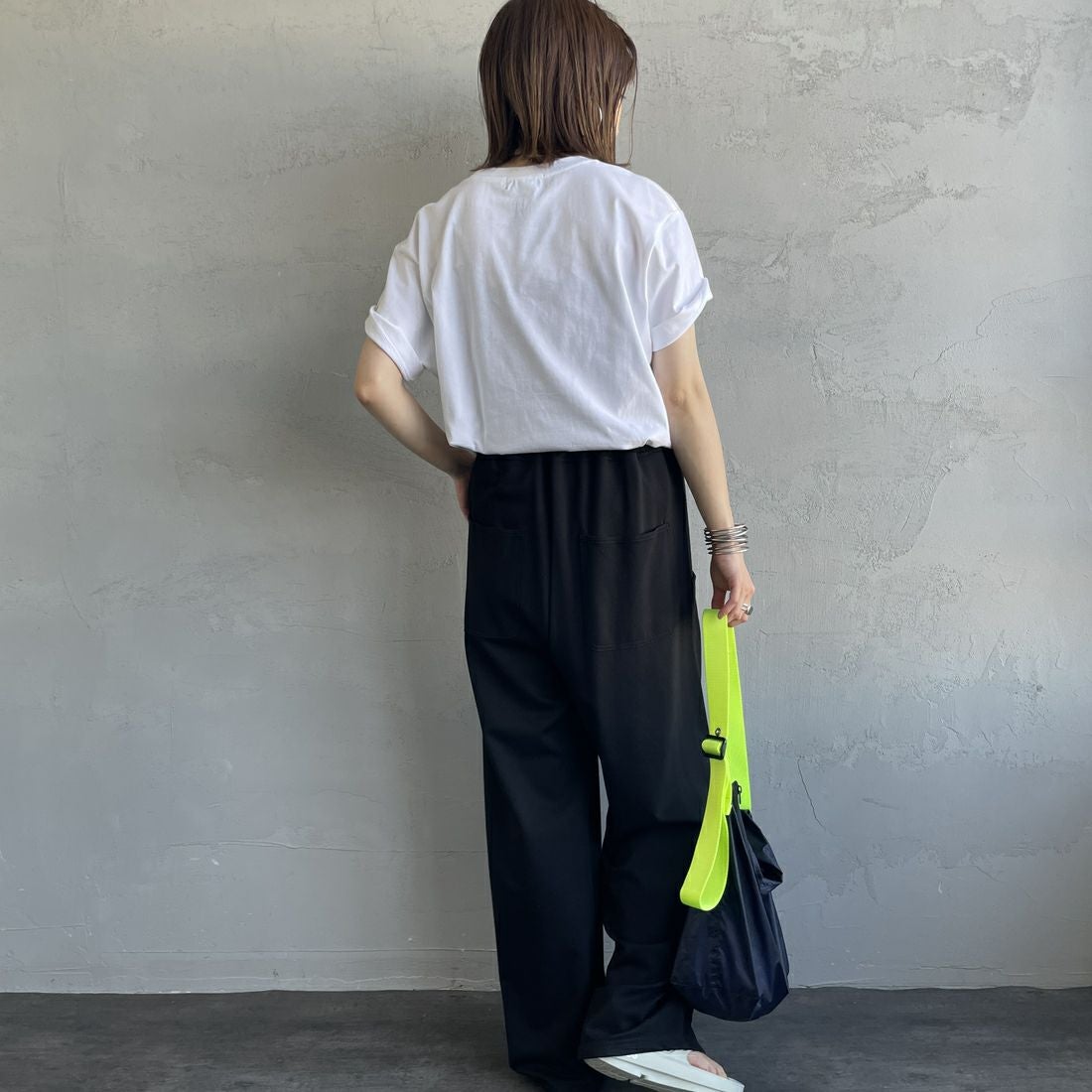 GOOD ROCK SPEED [グッドロックスピード] MICHAEL JACKSON PHOTO T-SHIRT by GOOD ROCK SPEED [25MJK002W] WHITE &&モデル身長：158cm 着用サイズ：F&&