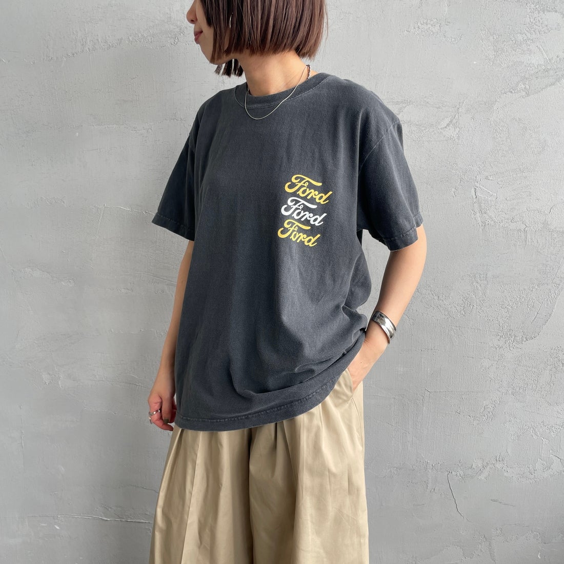 GOOD ROCK GOOD ROCK SPEED [グッドロックスピード] ファルコン Tシャツ [25FOD009W] CHARCOAL &&モデル身長：160cm 着用サイズ：F&&PEED [グッドロックスピード] ファルコン Tシャツ [25FOD009W] CHARCOAL
