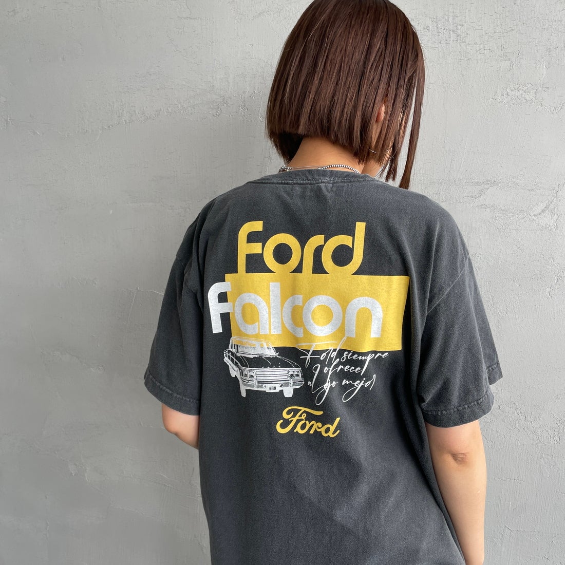 GOOD ROCK SPEED [グッドロックスピード] ファルコン Tシャツ [25FOD009W] CHARCOAL &&モデル身長：160cm 着用サイズ：F&&