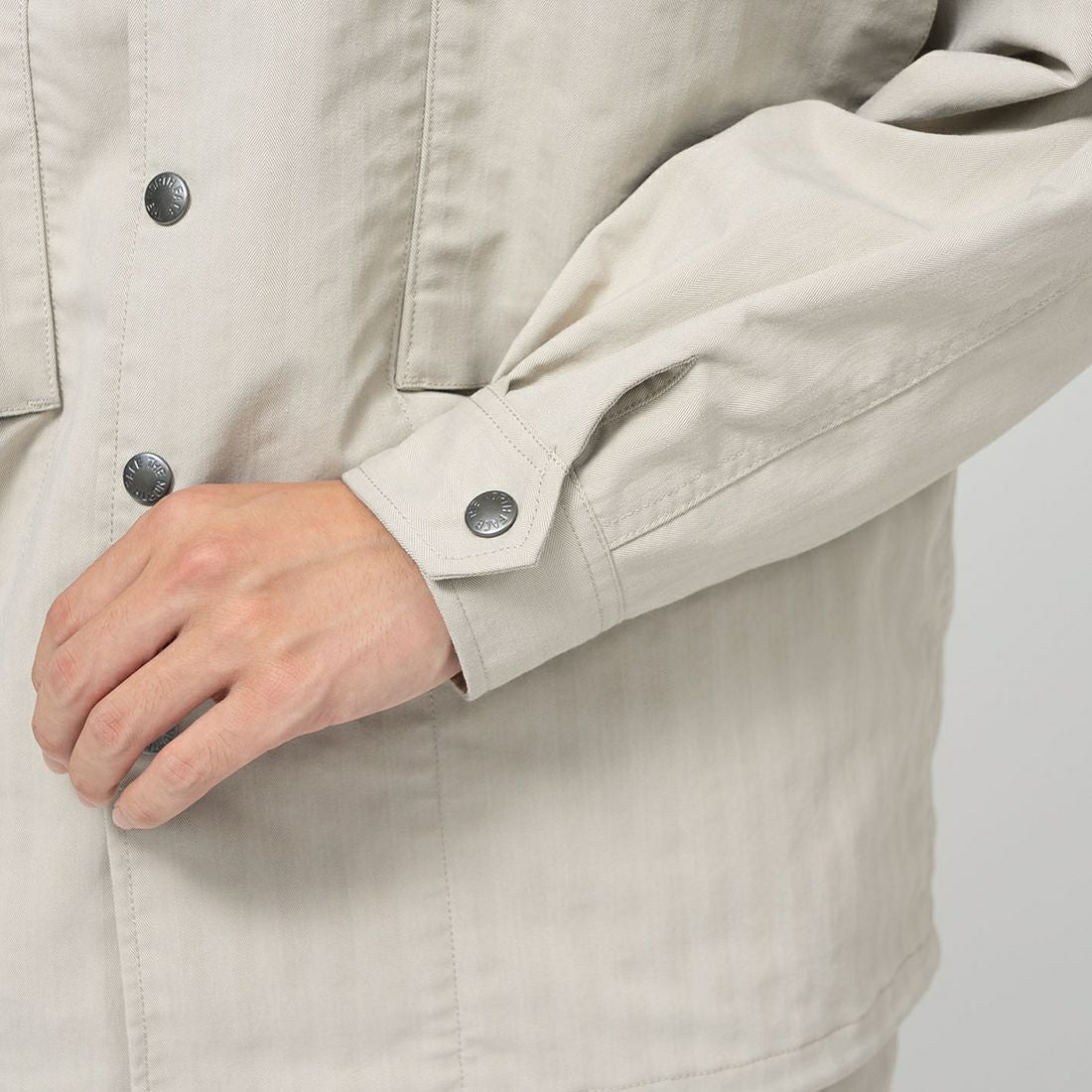 THE NORTH FACE PURPLE LABEL [ザ ノースフェイス パープルレーベル] ヘリンボーンフィールドジャケット [N25SA034] LB L BEIG &&モデル身長：180cm 着用サイズ：M&&