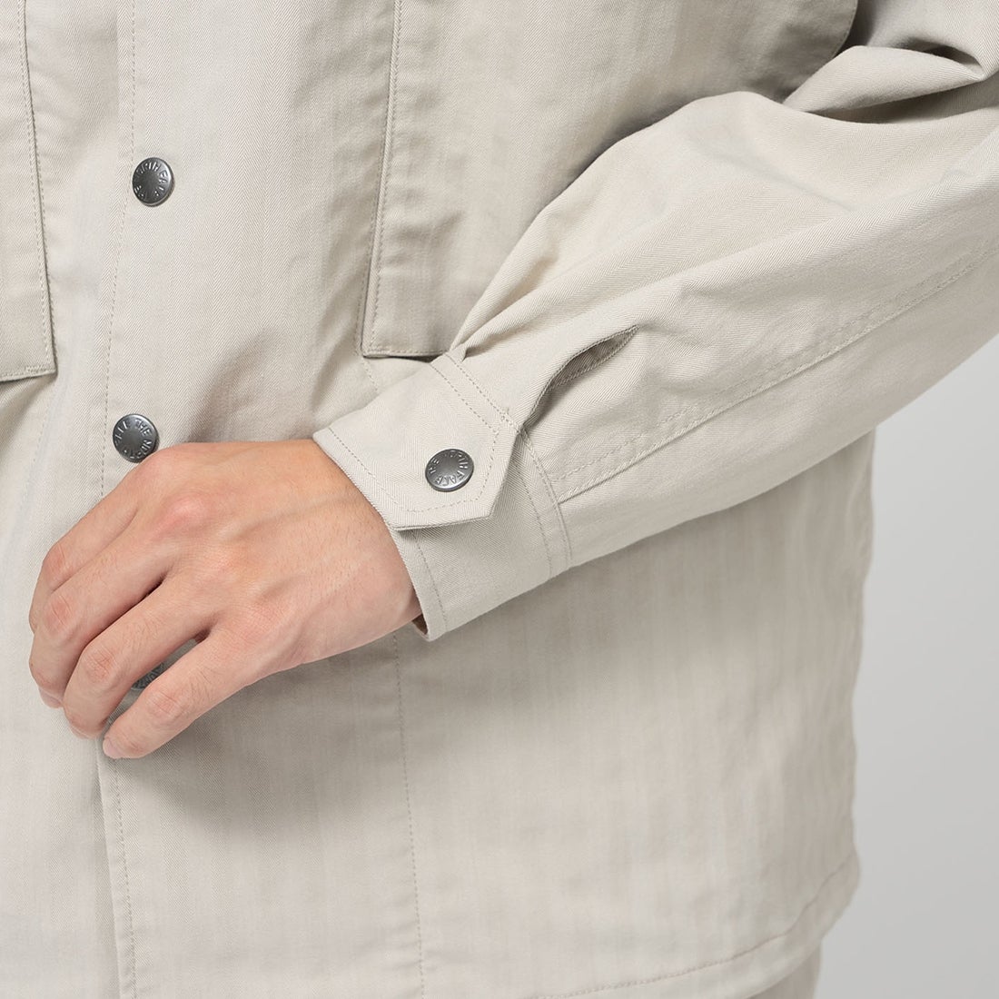 THE NORTH FACE PURPLE LABEL [ザ ノースフェイス パープルレーベル] ヘリンボーンフィールドジャケット [N25SA034] LB L BEIG &&モデル身長：180cm 着用サイズ：M&&