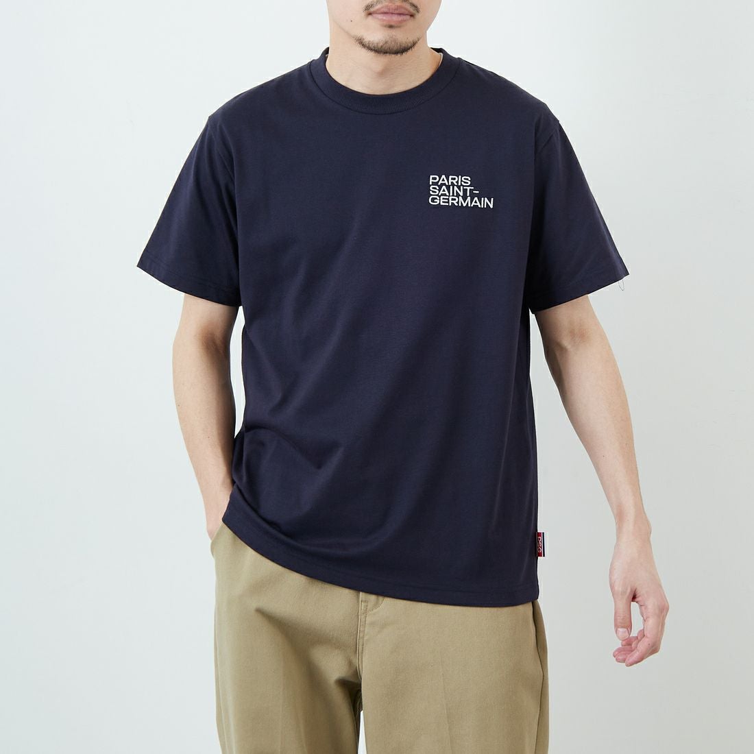 PARIS SAINT-GERMAN [パリ・サンジェルマン] PSGロゴ バックプリントTシャツ [PS0125SS0004] NAVY &&モデル身長：168cm 着用サイズ：M&&