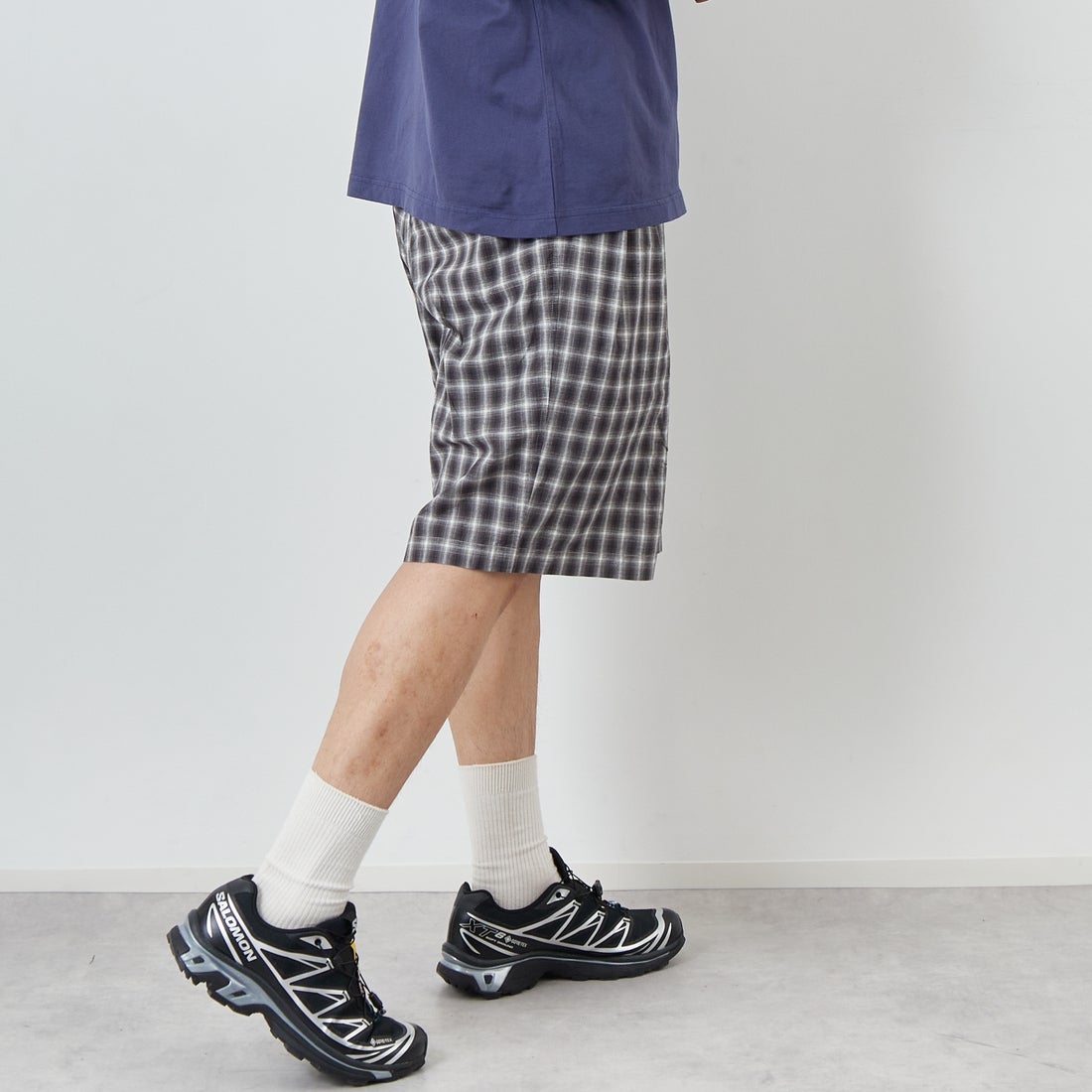 PENDLETON [ペンドルトン] 2タックショーツ [5275-0004] 75 GRAY/WH &&モデル身長：179cm 着用サイズ：L&&