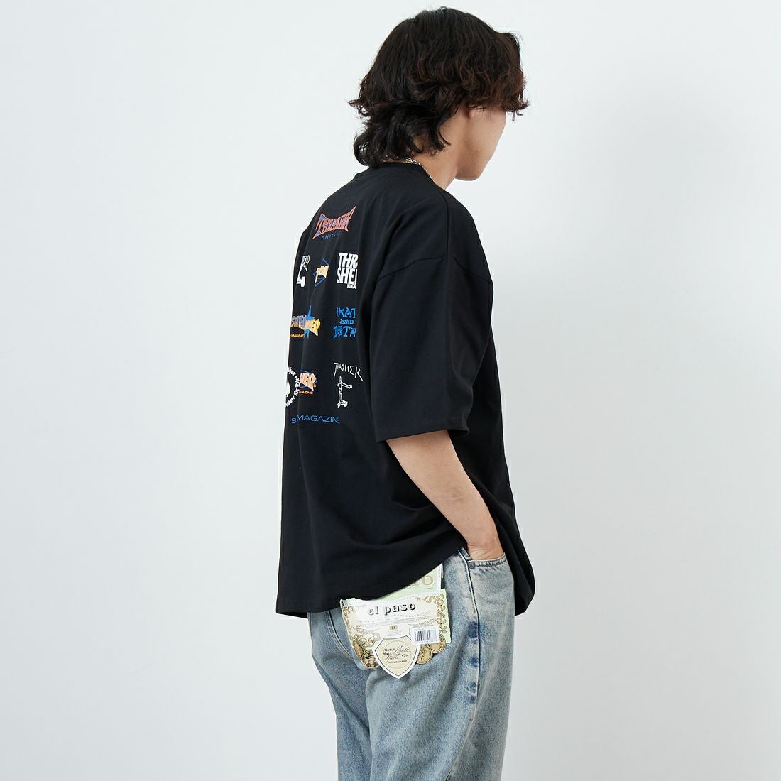 THRASHER [スラッシャー] ショートスリーブTシャツ [TH24SU02] BLK &&モデル身長：179cm 着用サイズ：L&&