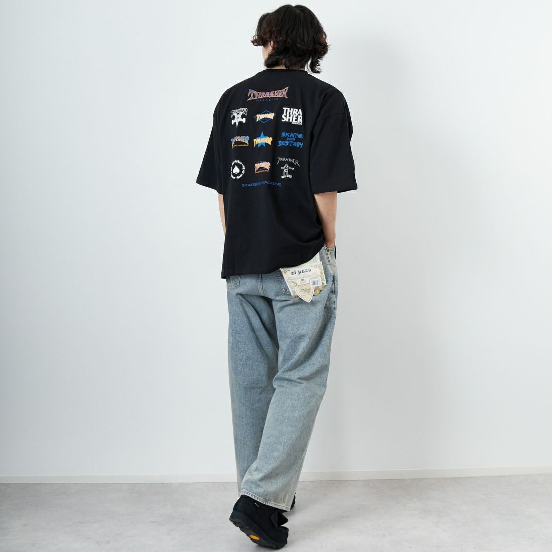 THRASHER [スラッシャー] ショートスリーブTシャツ [TH24SU02] BLK &&モデル身長：179cm 着用サイズ：L&&