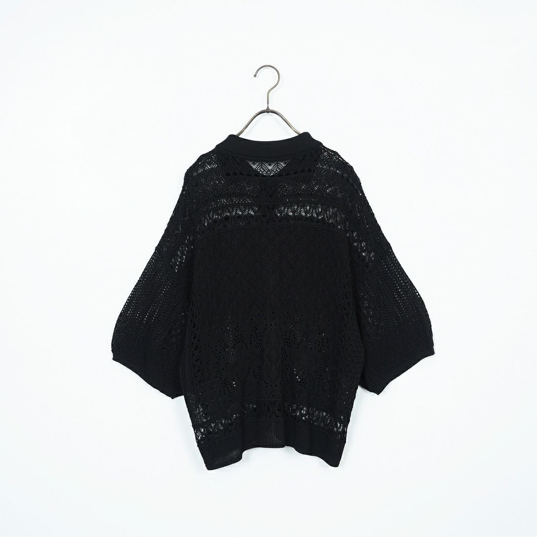 CLOCHE [クロシェ] レース編みニットシャツカーデ [51285553] ﾌﾞﾗｯｸ