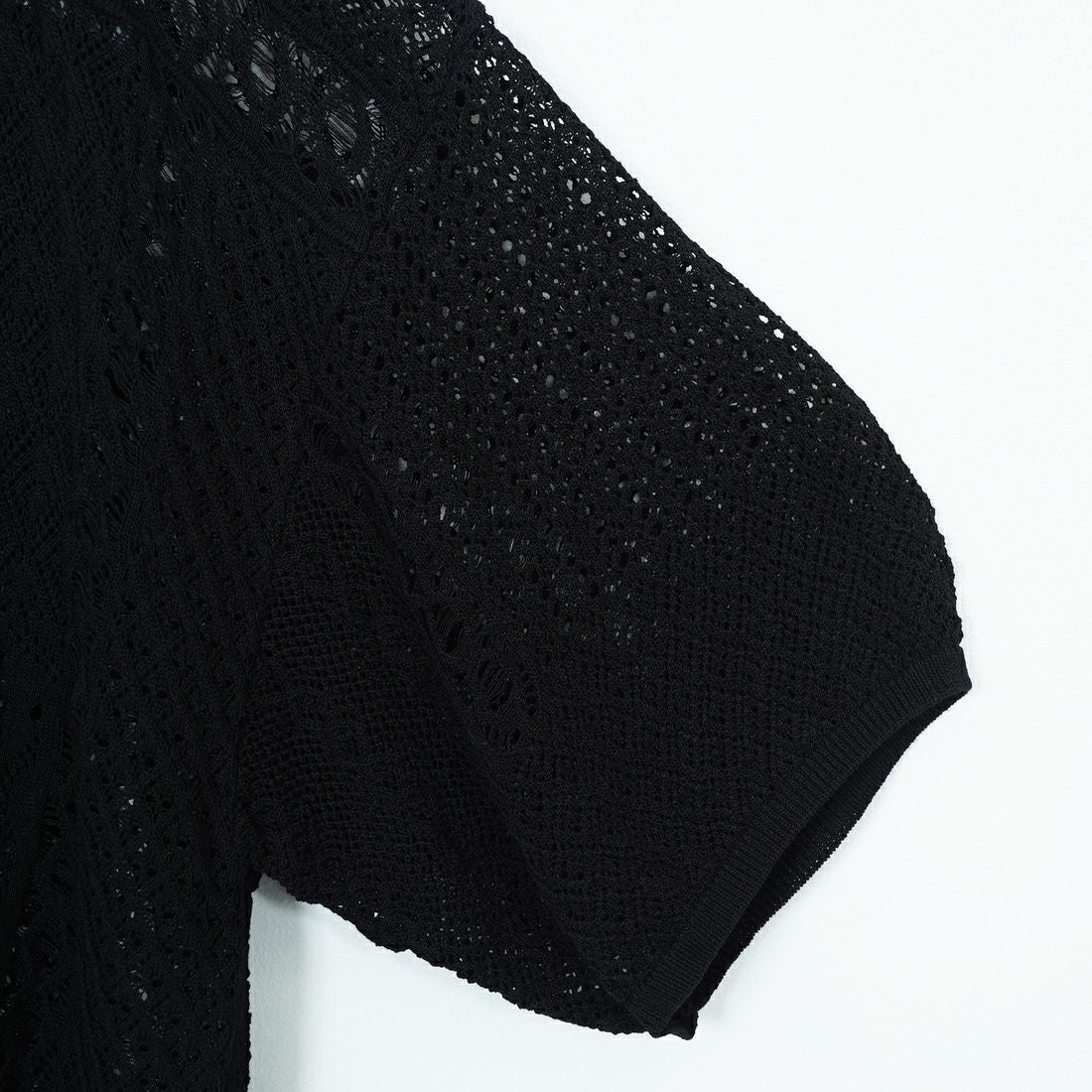 CLOCHE [クロシェ] レース編みニットシャツカーデ [51285553] ﾌﾞﾗｯｸ