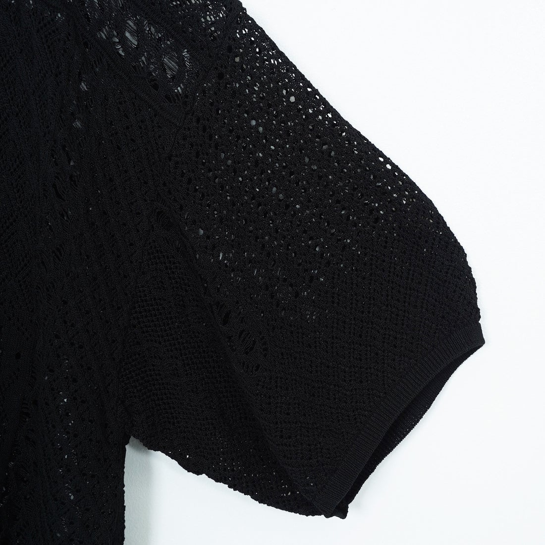 CLOCHE [クロシェ] レース編みニットシャツカーデ [51285553] ﾌﾞﾗｯｸ